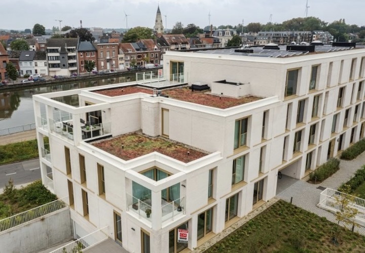 Kanaelzicht in Willebroek - een nieuwe woonwijk waar 19e-eeuwse papierfabriek De Naeyer stond